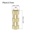 thumbnail image 2 of Knurled Insert Nuts, 50Pack M4 x 16mm(L) x 6mm(OD) Thread Printing Brass Nuts Female Threaded Inserts, 2 of 6