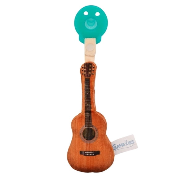 Gamezies Baby Boy and Girl Silicone Guitar Plush Pacifier with Detachable Plush, BPA-Free, 0–6 Months