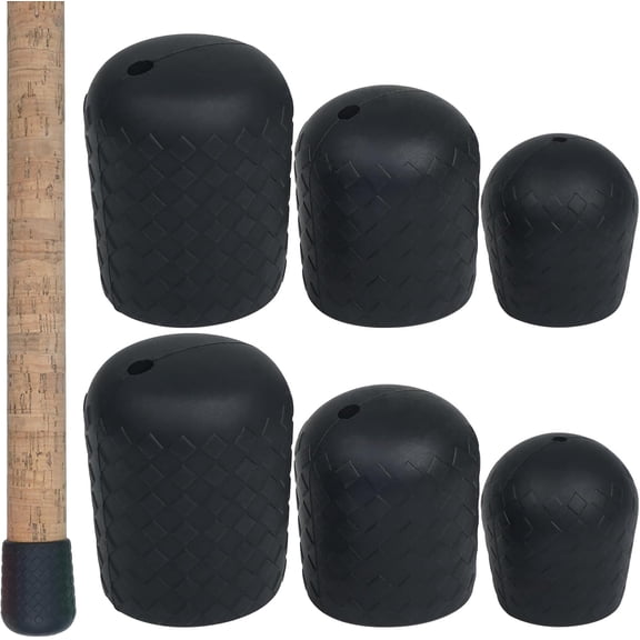 Fishing Rod Butt Cushion - 6pcs Silicone Butt Cap End Seat Protector Set for Fishing Tackle Gear