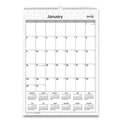 Blue Sky 117373 Enterprise Wall Calendar, Geometric Artwork, 12 X 17, White/gray Sheets, 12-month (jan To Dec): 2026