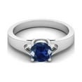 thumbnail image 1 of Bague de Mariage en Argent Sterling 925 Forme Ronde 6mm Bleu CZ Solitaire pour Femmes, 1 of 3