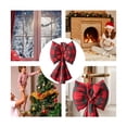 thumbnail image 4 of Red Velvet Wreath Bows, Christmas Tree Bow, Bow Ties, Xmas Decorative Bows for Home Ornament Decoration, Christmas Party Wedding 9.84 * 18.89 in(25*48 CM), 4 of 7