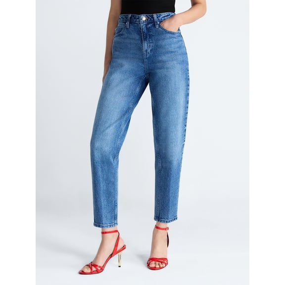 Devil Wears Prada Scoop Collection Women's and Women's Plus Crease Barrel Jeans, 26.5'' Inseam, Sizes 0-26W