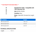 thumbnail image 2 of Speedometer Cable - Compatible with 1987 Chevy V20, 2 of 2