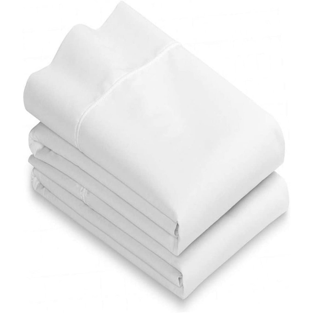 Standard Size White Pillowcases, 200TC Heavy Weight, Cotton/Poly, 2