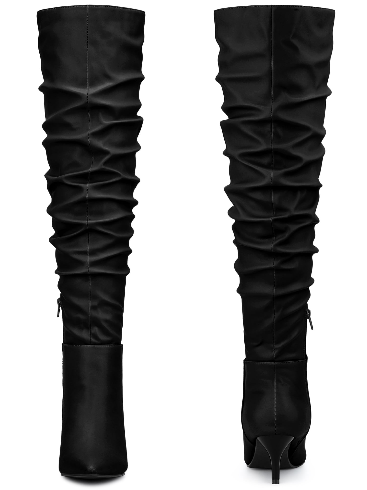 DARING DIVA Women's Slouches Stiletto Heels Over the Knee High Boots Black US 9