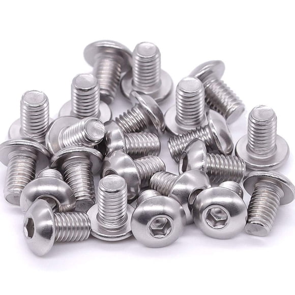 M4-0.7 x 8mm Button Head Socket Cap Screws 304 Stainless Steel 18-8 Hex Socket Cap Screws, Allen Hex Drive, Full Thread, Coarse Thread UNC, 100 PCS