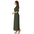 thumbnail image 3 of SR Women's Casual Wrap Floor Length Maxi Dress, 1X, Olive, 3 of 5