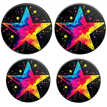 

BaHomeck Electric Stove Burner Covers Set of 4 Round Metal Gas Stove Burner Covers 8 Inch and 10 Inch Kitchen Decor Colorful Vector Illustration Of Vibrant Star On Black Background