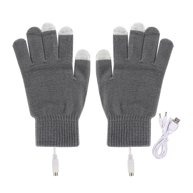 Cateissary Electric USB Heated Gloves Full Finger Knitting for Women Men Outdoor Type3