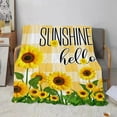 thumbnail image 6 of Sunflower Throw Blanket 50x60 Yellow Plaid Summer Flower Throw Blanket Birthday Gifts for Couch Sofa Bed Soft Cozy Lightweight Fuzzy Plush Fleece Printed Blankets and Throws Blanket Decorative, 6 of 6