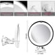 thumbnail image 5 of Espejo de maquillaje iluminado con lupa 10X, recargable, 3 modos de color, rotación de 360°, ventosa de bloqueo potente, espejo de tocador inalámbrico portátil para mesa, pared, baño, ducha, viaje Adepaton WRMH-159, 5 of 6