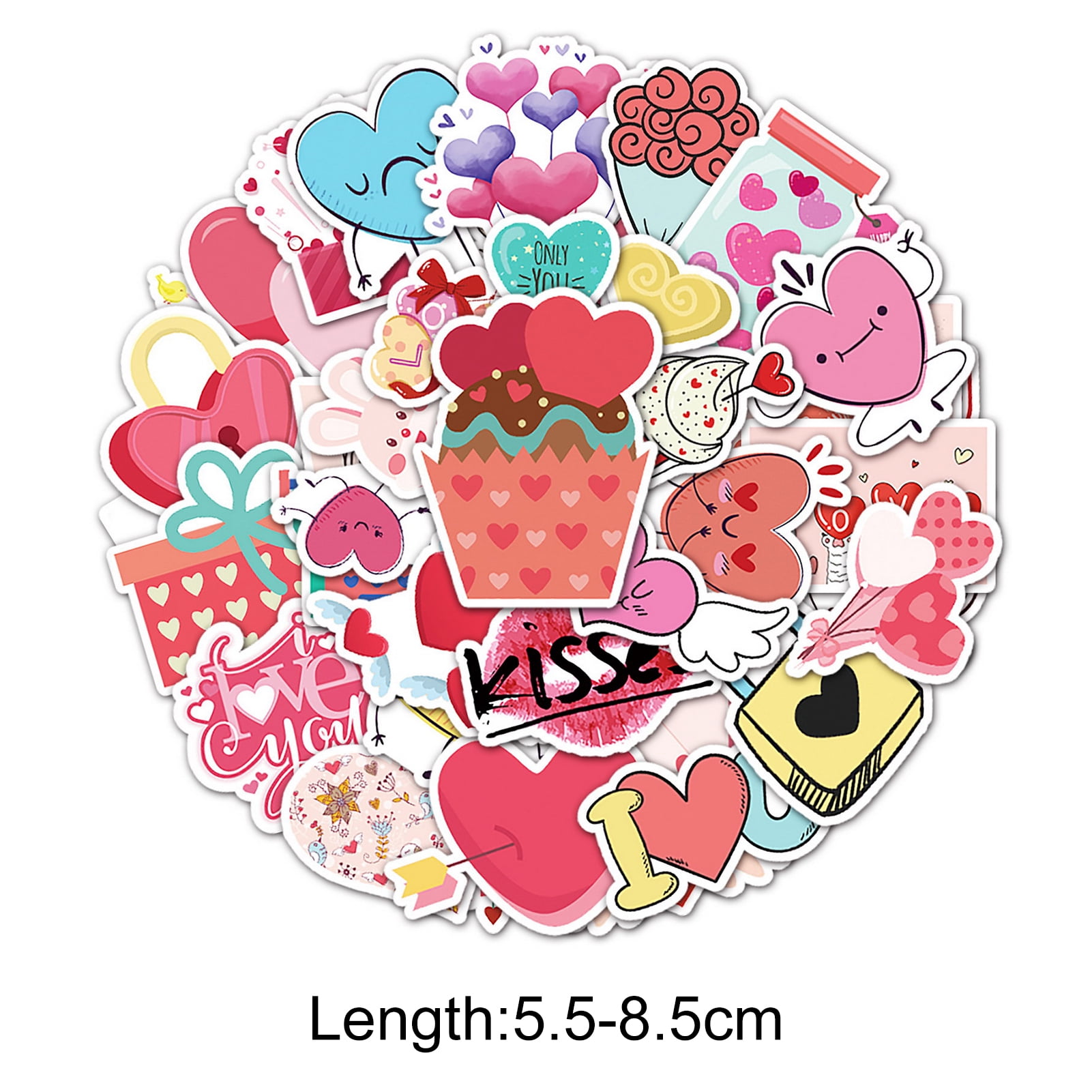 Sushi Valentine Stickers for Kids Adults Love Stickers for Scrapbooking  Valentines Day Stickers Waterproof Stickers Bulk（50Pcs）