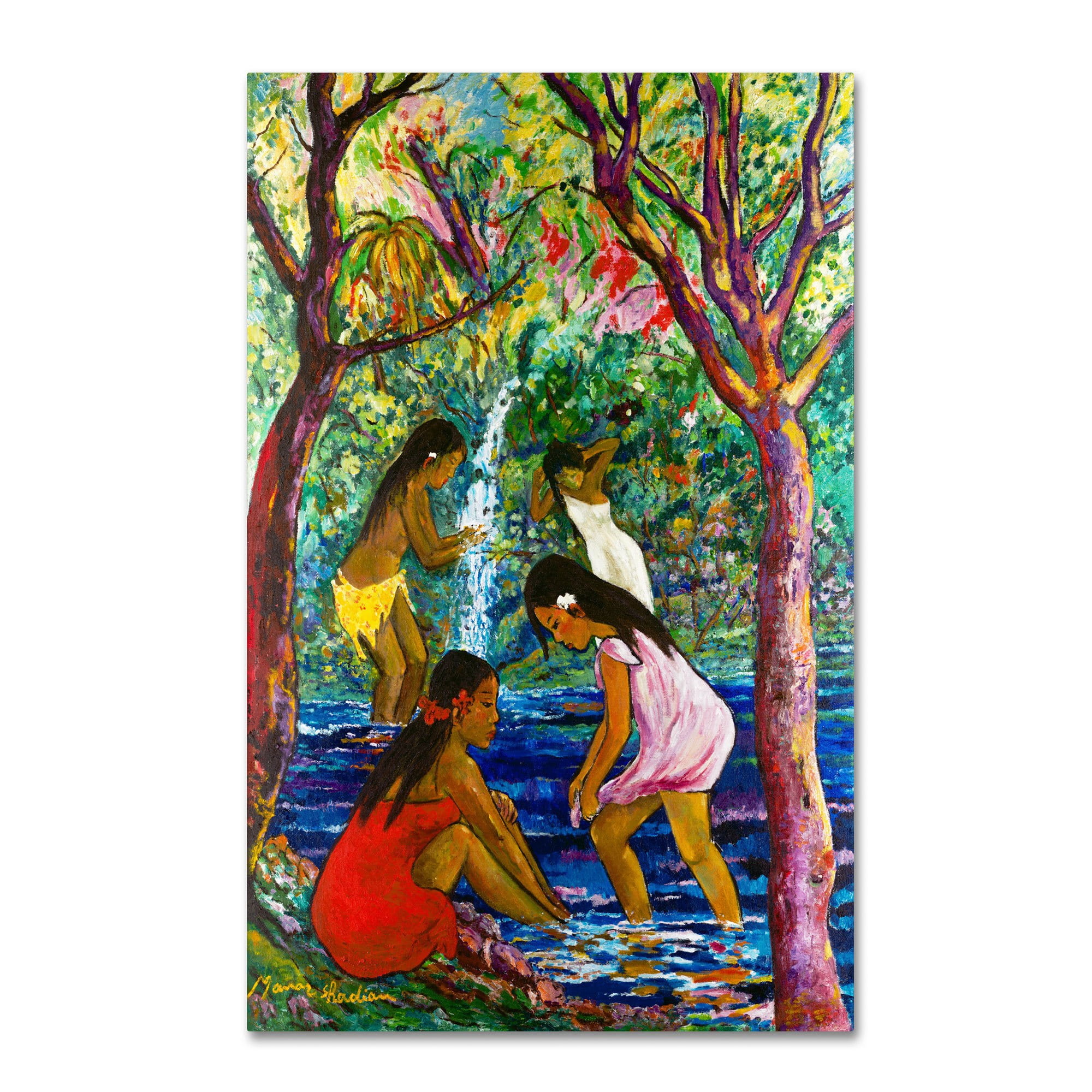 Trademark Fine Art "Four Girls In Maui" Canvas Art by Manor Shadian