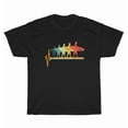 thumbnail image 1 of Vintage Surfboard Pulse Line Surf Culture Retro Ocean Humor Gift Unisex T-Shirt, up to size 5XL, 1 of 4