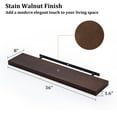 thumbnail image 3 of Fun Memories 36 inch Floating Shelves, 8 inch Deep Rustic Wood Wall Shelves Set of 2,Walnut, 3 of 5