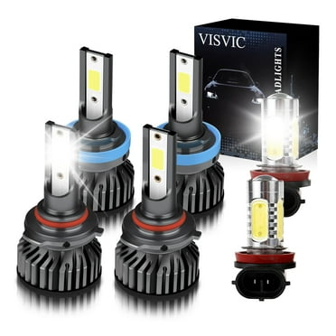 For Nissan Titan (2017-2019) LED Headlight Bulbs Combo, HB3/9005 High Beam H11/H9/H8 Low Beam H11 LED Fog Light Replacement Super Bright Conversion Kits, 6000K Cool White, Pack of 6, Headlight Bulbs