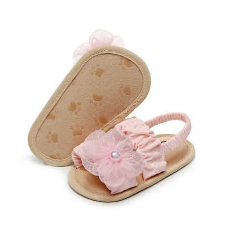 

ESASSALYY Infant Baby Girls Sandals Cute Flower Anti-Slip Soft Sole Shoes