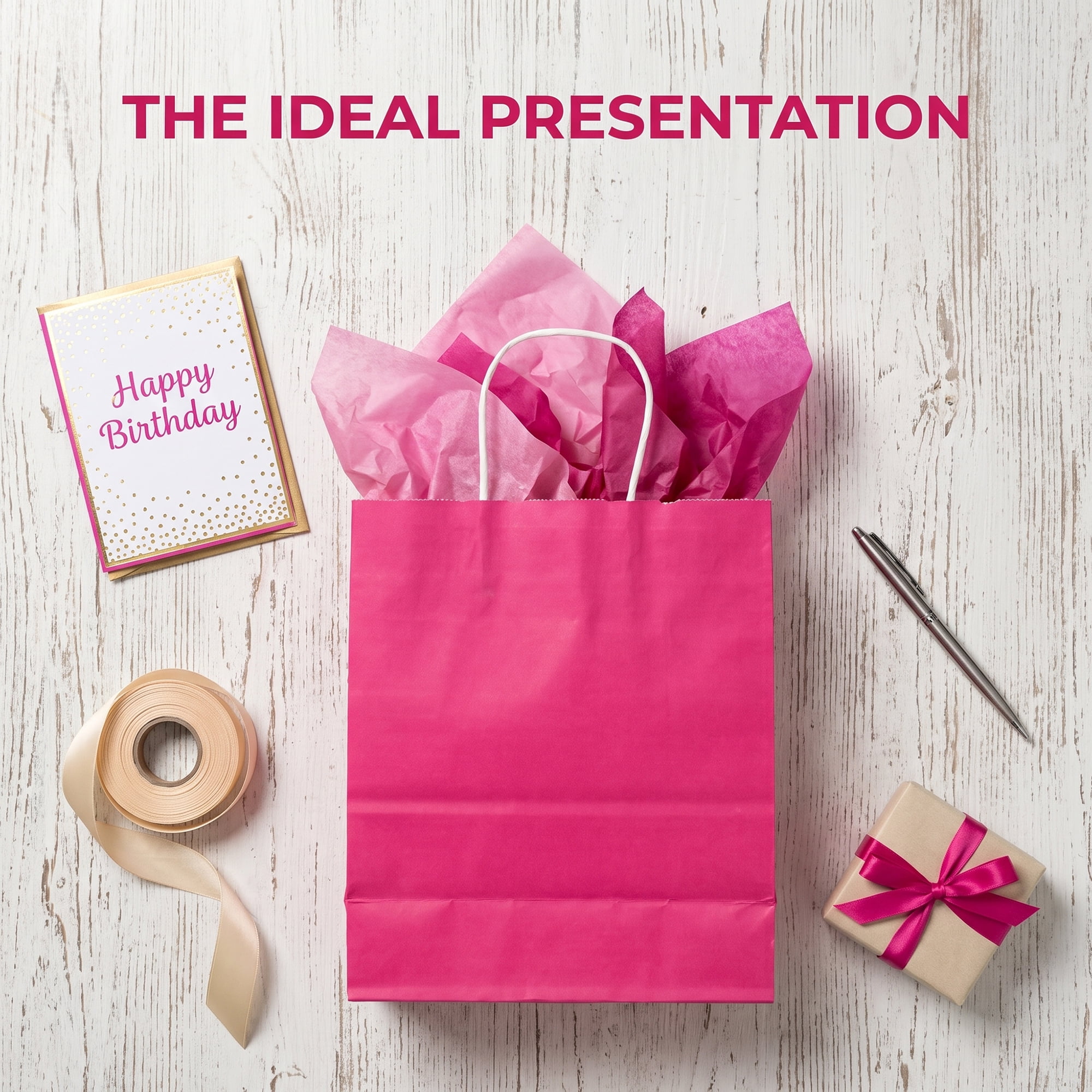 Unique Bargains 10Pcs Heavyweight Gift Bags with Handles Rose Red 8.3" x 4.3" x 10.6"