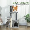 thumbnail image 4 of PawHut Cat Tree for Adults Multi-Level Cat Tower Grey Large 41"H, 4 of 10