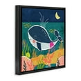 thumbnail image 4 of Stupell Industries Whale At Nighttime Animals Painting Black Floater Framed Canvas Art Print Wall Art, 25 x 25, 4 of 10