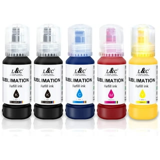 Hiipoo Sublimation Ink Refilled Bottles with Heat Tape Refill for ET2400  XP4105 XP4100 ET2720 ET2760 ET2750 ET4800 ET-2800 ET-2803 ET-2850 Inkjet