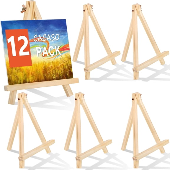 9 Inch Wood Easels,12 Pack Easel Stand for Painting Canvases,Wooden Tabletop Easel,Art Craft Painting Easel Stand for Artist Adults Students Painting, Tripod,Painting Party Easel