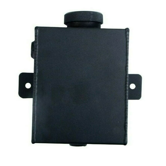 Universal Aluminum Coolant Bottle Overflow Reservoir Expansion Tank w/Cap 1.2L Black
