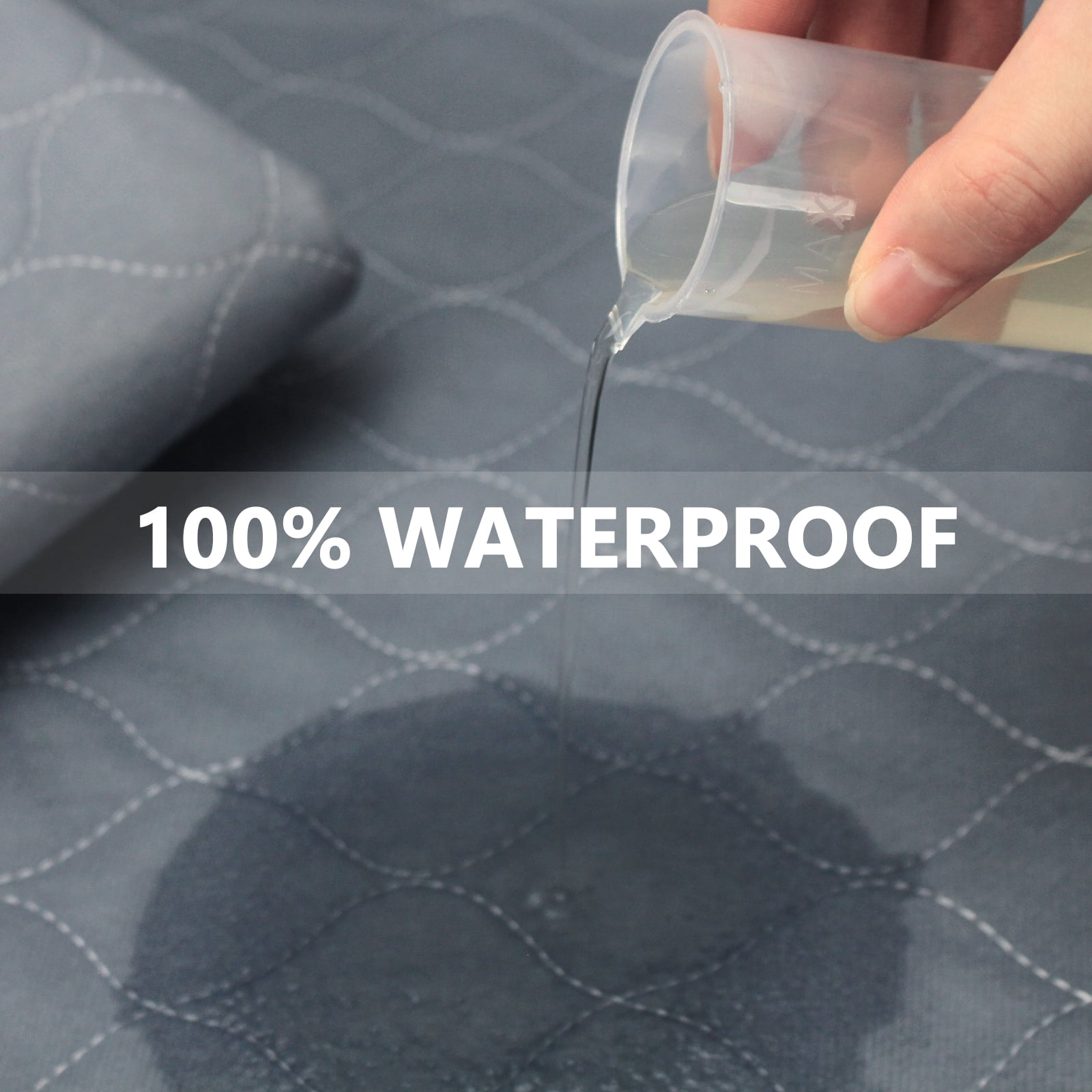 Gray & Blue Washable Reusable Incontinence Bed Pads (4-Pack) - 17.7"x17.7" (45x45cm) Waterproof Underpads for Adults, Elderly, Kids, Pets - Leakproof Protective Pads for Bed, Sofa, Floor, Car Seat