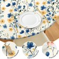 thumbnail image 3 of Botanical Floral Round Tablecloth with Elastic Edge, Durable Water-Resistant Polyester for Kitchen or Patio Table, Fits 44-52 Inch Surface, 3 of 6