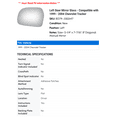thumbnail image 2 of Left Door Mirror Glass - Compatible with 1999 - 2004 Chevy Tracker 2000 2001 2002 2003, 2 of 2
