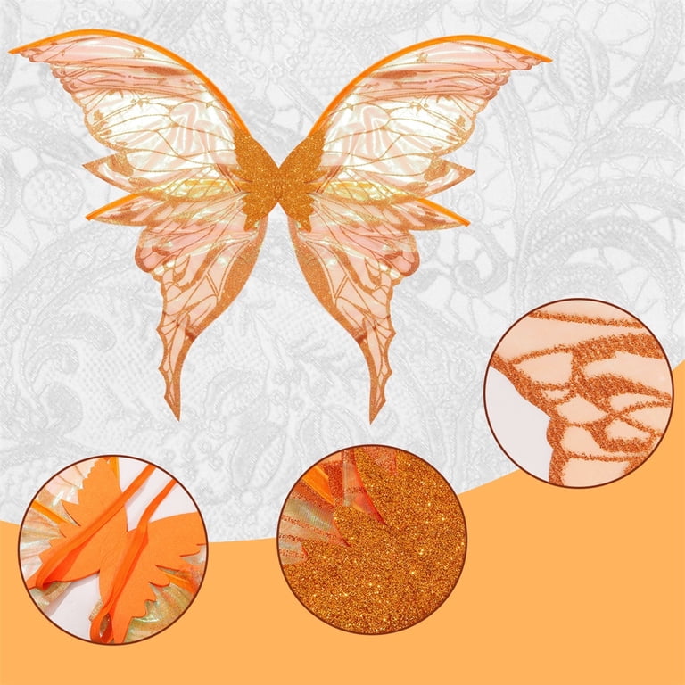 SLYNSHome Fairy Wings for Adults,Butterfly Wings for Women Angel Wings Fairy  Costume for Halloween Dress Up Party Favor - Orange - Walmart.com
