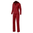 thumbnail image 2 of J. METHOD Women's 2 Piece Outfit Casual Basic French Terry Zip Up Hoodie and Sweatpants Sweatsuit Tracksuit Set NEWTS01 Darkburgundy M, 2 of 4