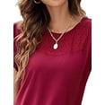 thumbnail image 2 of Gvmfive Women Casual Ruffled Short Sleeve Lace Tops Blouse T Shirt, 2 of 4