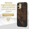 thumbnail image 2 of Case Yard Wooden Case for iPhone-11 Soft TPU Silicone cover Slim Fit Shockproof Wood Protective Phone Cover for Girls Boys Men and Women Supports Wireless Charging Cigar Smoke Design, 2 of 7