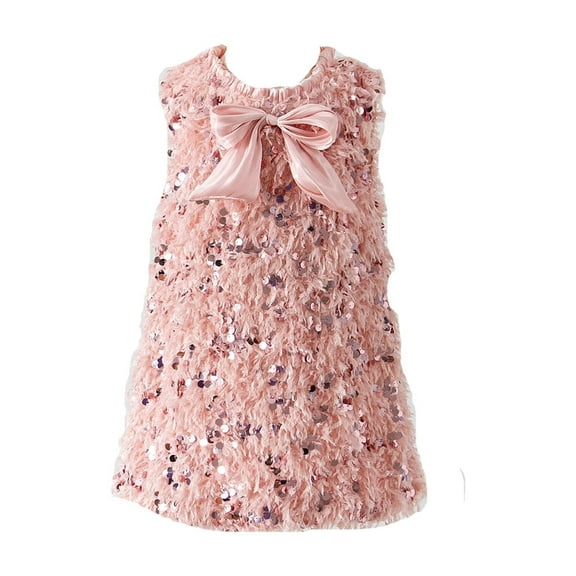 CAIVO Tutu Dress For Girls Sparkly Sequin Birthday Party Prom O-Neck Toddler Girls Gown Dress Boho Child Daily Wear