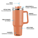 thumbnail image 2 of Vaso Bloosom Térmico De 40oz Acero Inoxidable Naranja, 2 of 4