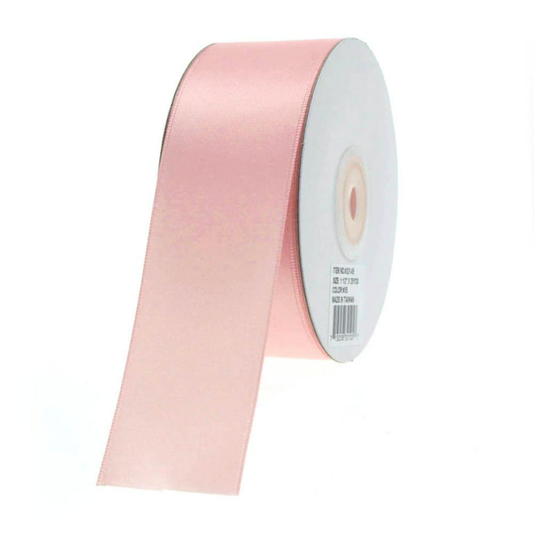 Double Faced Satin Ribbon, 1-1/2-inch, 25-yard, Light Pink