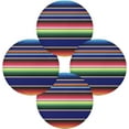 thumbnail image 2 of Coolnut Mexican Serape Blanket Stripes Colorful Round Placemats Durable Non-Slip Table Mat Heat and Stain Resistant Placemat for Kitchen Table Outdoor BBQ Activities(6PCS) Home Decor Gifts, 2 of 7