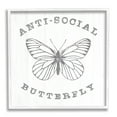thumbnail image 4 of Stupell Industries Antisocial Butterfly Insect Outline Vintage Weathered Design Graphic Art White Framed Art Print Wall Art, Design by Daphne Polselli, 4 of 5