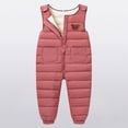 thumbnail image 2 of Gubotare Girls Snow Pants Kids Toddler One Piece Snowsuits Fleece-Lined Front Pockets Snow Ski Jumpsuits with Hood Insulated Warm Winter Suits 6 12 Months (Watermelon Red,6-12 Months), 2 of 6