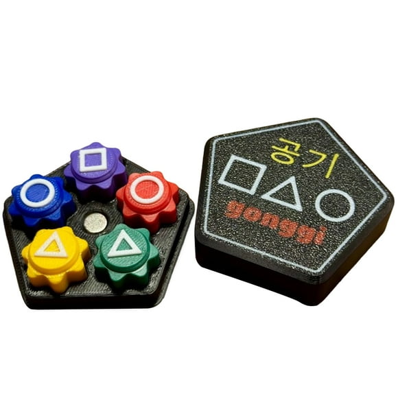 Peggybuy Gonggi Jack Stone Pebbles Set Stone Catching Party Game (Pentagonal Black Box)