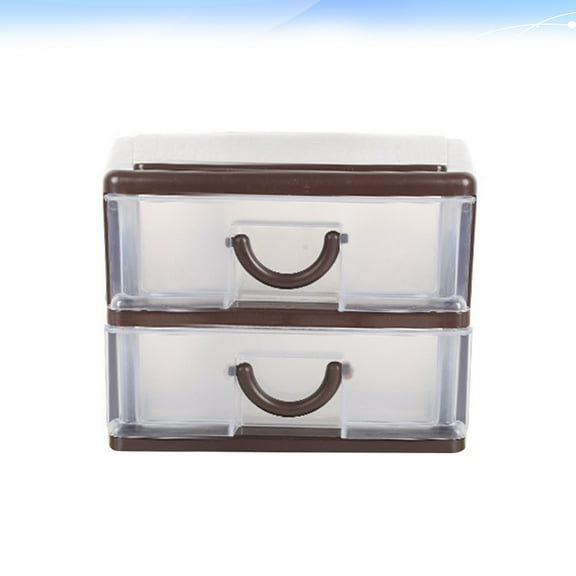 Milisten Storage Container with Drawer Plastic Brown 1Pcs for Office Supply Organizer
