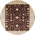 thumbnail image 1 of Ahgly Company Indoor Round Mid-Century Modern Red Brown Oriental Area Rugs, 6' Round, 1 of 6