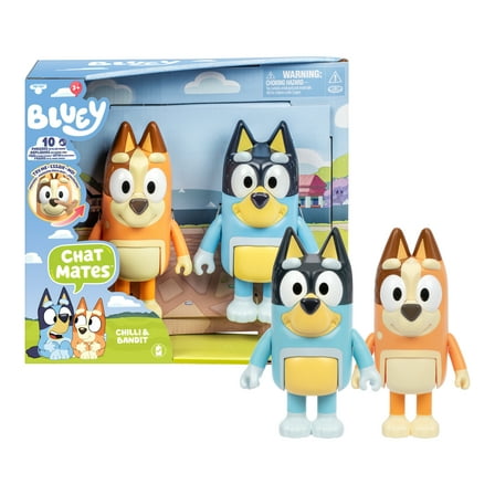 Chilli and Bandit Chat Mates 2-Pack  7” Figures, 10 different phrases from the show,  Ages 3 