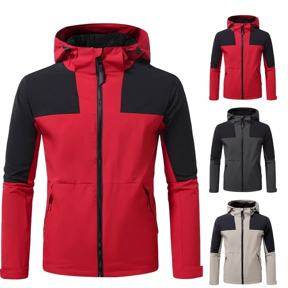 Thousandth Men's Hooded Outdoor Trekking Jacket Zip Up Breathable Windproof Daily Jacket Casual Everyday Outerwear Coat for Fall