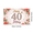 1A, variant on Floral Design Banner Rose Theme Decorative Sequin Birthday Banner for 40th Celebration Party Event Decor Indoor Use