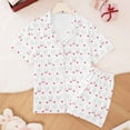 thumbnail image 2 of Pajamas Set for Women Cozy Floral Printed Lapel Short Sleeves Shirts Shorts Sleepwear 2 Pieces, 2 of 8