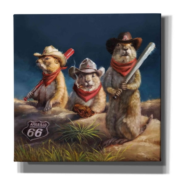 Epic Graffiti 'Amarillo Sod Poodles' by Lucia Heffernan, Canvas Wall Art, 37"x37"