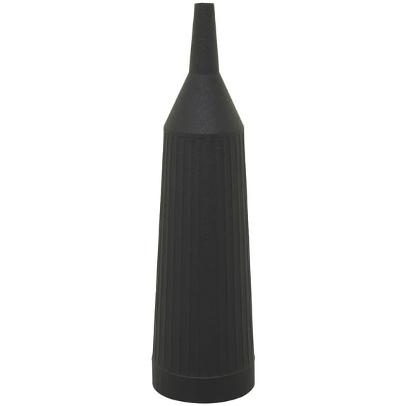 DecMode 30" Ribbed Tapered Cone Floor Black Metal Vase